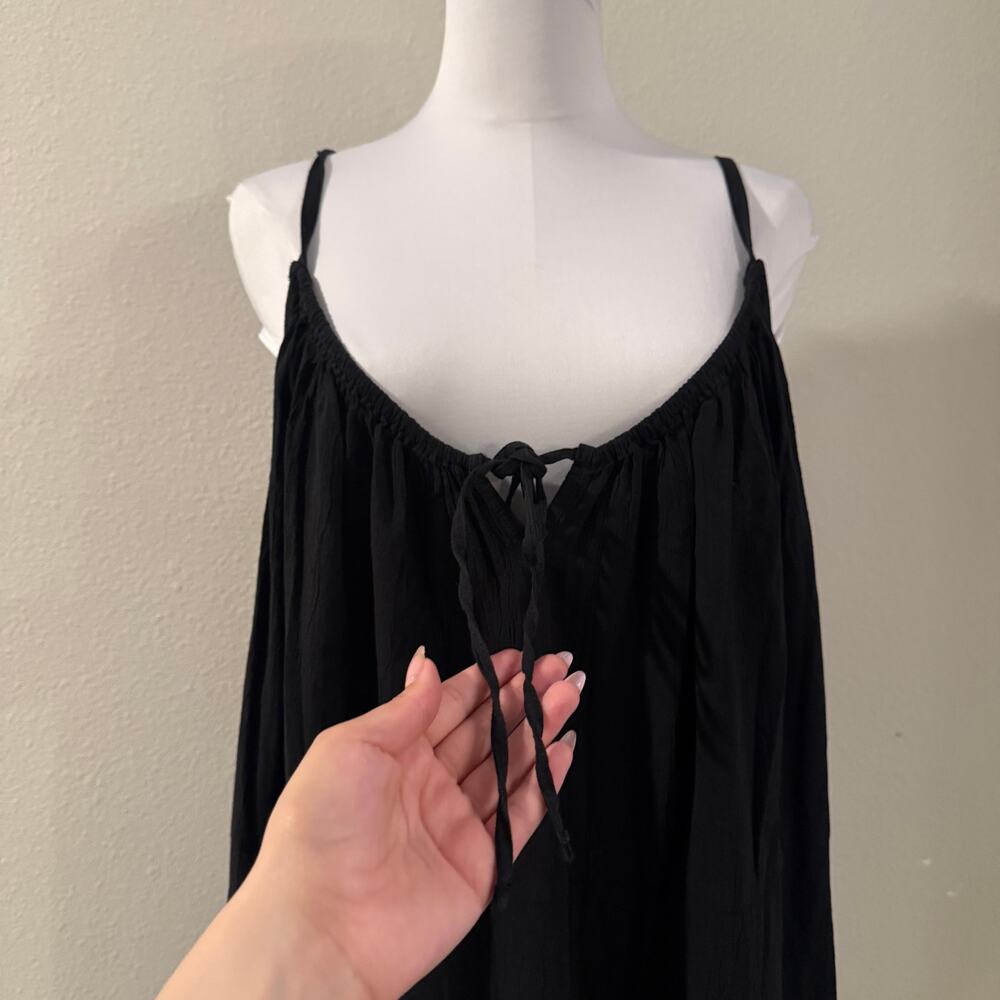 NWT Old Navy Black Cami Maxi Dress 3X Cotton Blend Boho Resort Vacation Summer - Picture 4 of 9